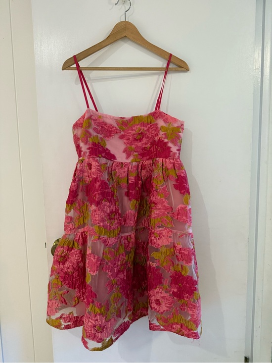 Anthropologie Dresses & Skirts - Anthropologie Pink Floral Tiered Spaghetti-Strap Dress